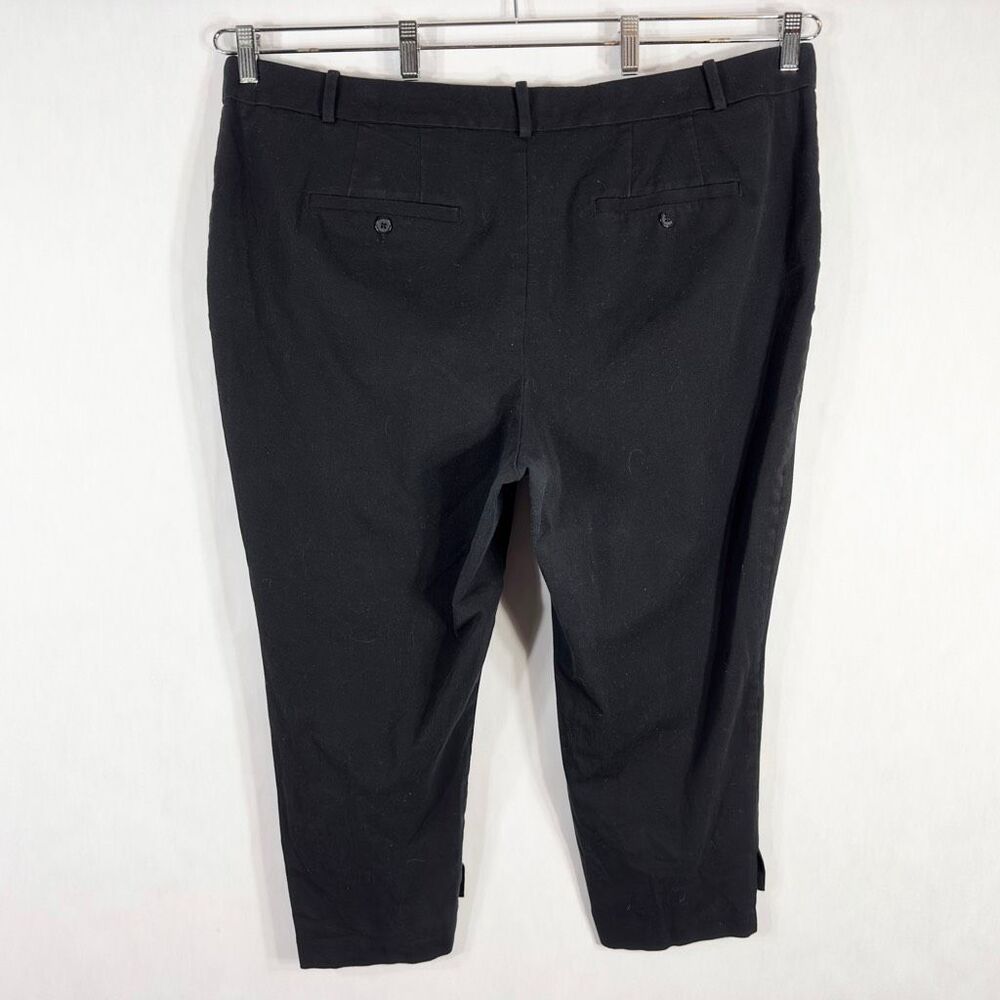 Elloquii Plus Size 20 Capri Pants‎ Black Trousers Cropped Stretch Step Hem 1666 - Picture 2 of 8